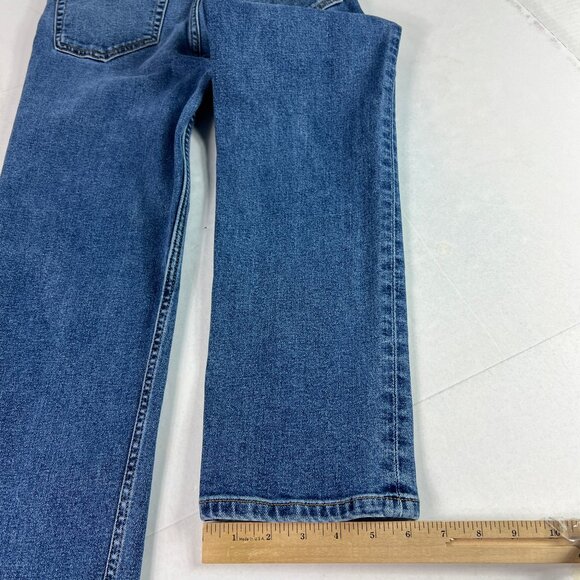 Re/Done Jean Women 25x26* 70s Stove Pipe High Rise Skinny Crop Blue Denim Tag 25 - Picture 11 of 16